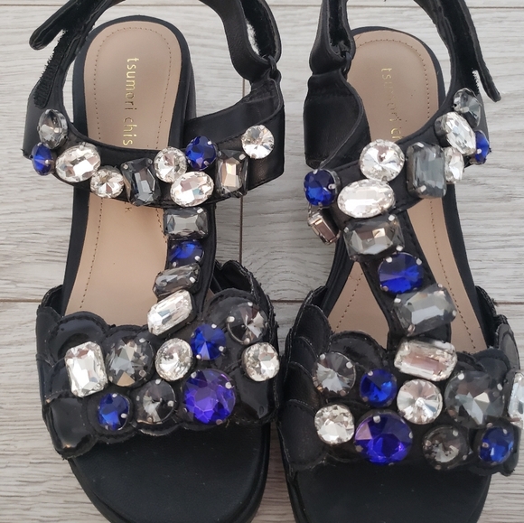 Tsumori Chisato jewel gem black platform size 6 - Picture 2 of 10